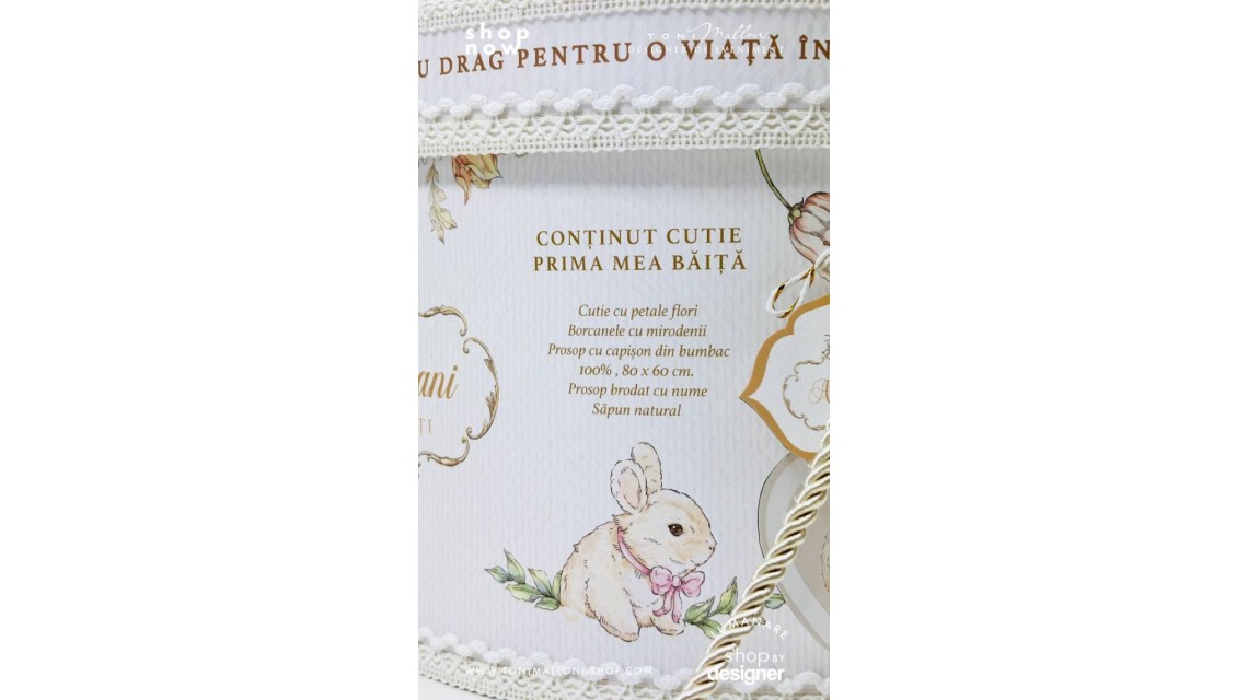 Set Prima Băiță cu Nașii după Botez Belle Époque Floral Garden 5